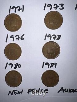 1971- 1981 Nouvelle Pence 1p Collection Extrêmement Rare Investissement pour Collectionneurs