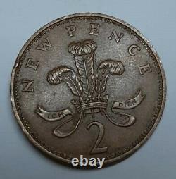 1971 2 P New Pence Coin (extrêmement Rare) Original Old Coin Vintage Collectors