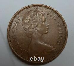1971 2 P New Pence Coin (extrêmement Rare) Original Old Coin Vintage Collectors