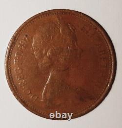 1971 Extremely Rare 2 Pence Coin Queen Elizabeth LL Avec Les Mots New Pence