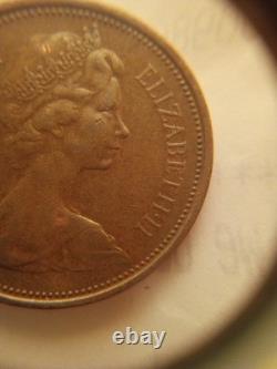 1971 NOUVEAU PENCE 2p Pièce Britannique Elizabeth II Extrêmement Rarissime (En Excellent État)