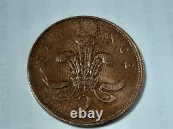 1971 New Pence Coin 2p (extrêmement Rare) Originale Britannique Queen Elizabeth II 2e