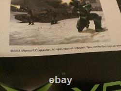 2001 Affiche promotionnelle extrêmement rare du premier jeu vidéo Halo sur Xbox avec le nouveau Master Chief