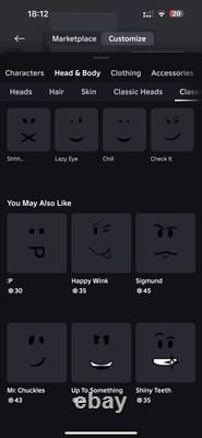 2008 Date d'inscription Roblox avec un visage extrêmement rare de 300 propriétaires