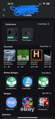 2008 Date d'inscription Roblox avec un visage extrêmement rare de 300 propriétaires