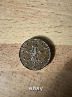2p ERREUR DE MONNAIE EXTREMEMENT RARE 2p Pièce NOUVEAU PENNY Au lieu de DEUX PENNY