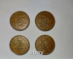 3 1971 New Pence Coins & 1 1978 New Pence Coin (extrêmement Rare) Bon État