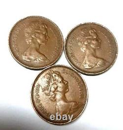 3 Pc 1971 2 P New Pence Coin Extremely Rare Original Old Coin Vintage Collectors