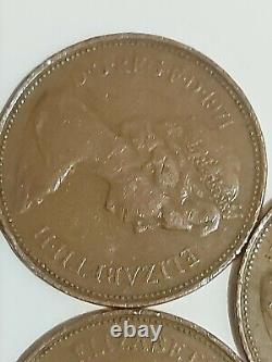 5 x Pièces de 2 pence de 1971 extrêmement rares et précieuses pour les collectionneurs de pièces de 2 pence du Royaume-Uni.