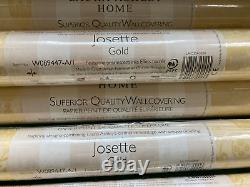 6 Rouleaux de papier peint Laura Ashley Josette Or Extrêmement Rare W089447-A/1 Livraison Gratuite