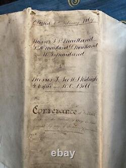 Acte de propriété extrêmement rare de 1869 des frères Maitland pendant la ruée vers l'or en Nouvelle-Zélande à Otago