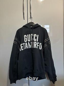 Authentique sweat à capuche Gucci Metamorfosi clouté, taille s (EXTRÊMEMENT RARE)