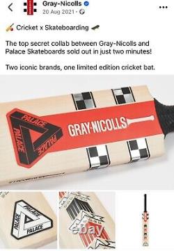 Batte de cricket SH Gray Nicolls x Palace Skateboards Collaboration EXTREMEMENT RARE