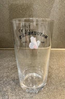 Boîte extrêmement rare de 12 verres à pinte Wm Younger’s Father William, neufs avec étiquette, état mint 2013