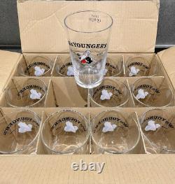 Boîte extrêmement rare de 12 verres à pinte Wm Younger’s Father William, neufs avec étiquette, état mint 2013