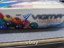 Boules de billard au design perle vierge Vigma extrêmement rares. Stock ancien neuf et étui