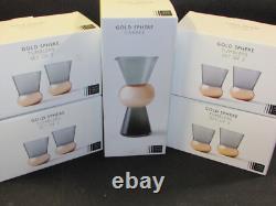 CARAFE EN OR SPHÈRE JOHN LEWIS SUPERBE NOUVELLE ET EN BOÎTE AVEC 8 VERRES TUMBLERS TRÈS RARE