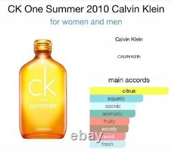 Calvin Klein Ck One Été 2010 Parfum Édition Limitée Extrêmement Rare