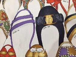 Chaussures datées vintage emblématiques Salvatore Ferragamo et foulard en soie - extrêmement rare / neuf