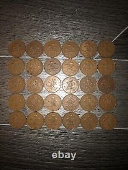 Collection extrêmement rare de pièces de 30 New Pence 2p de 1971.
