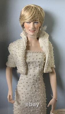 Diana Princess Of Wales Porcelaine Doll Franklin Mint Nib Extrêmement Rare