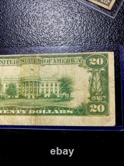 ERREUR EXTREMEMENT RARE 1929 $20 MONNAIE NATIONALE DE NEW YORK ALIGNEMENT