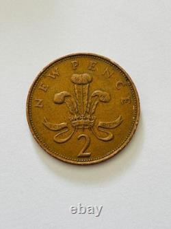 EXTRÊMEMENT RARE ET PRÉCIEUSE ! Pièce de 2 pence de 1971, 2p New Pence. OBJET DE COLLECTION