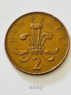 EXTRÊMEMENT RARE ET PRÉCIEUSE ! Pièce de 2 pence de 1971, 2p New Pence. OBJET DE COLLECTION