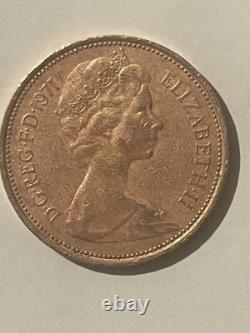 EXTREMEMENT RARE ET PRÉCIEUX ! 2p 1971 2p New Pence Pièce. OBJET DE COLLECTION