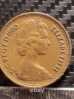 EXTRÊMEMENT RARE ET PRÉCIEUX ! Pièce de 2 pence 1980 New Pence. OBJET DE COLLECTION