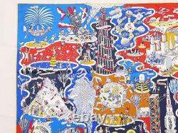 Écharpe grande HERMES Carre 90 World Expo, ancien stock extrêmement rare