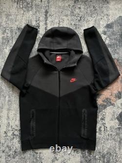 Ensemble de survêtement Nike Tech Fleece Rouge Noir Très Rare Nouvelle Saison Grande Taille Homme