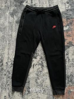 Ensemble de survêtement Nike Tech Fleece Rouge Noir Très Rare Nouvelle Saison Grande Taille Homme