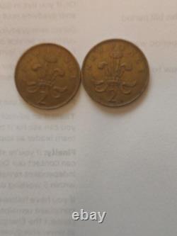 (Error) 1971 2p Pièce de deux pence nouveau pence EXTREMEMENT RARE