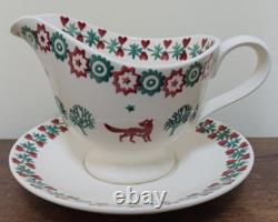 Extêmement Rare Emma Bridgewater 1er Noël JOIE BOL À SAUCE/JUG & SOUS-ASSIETTE Neuf