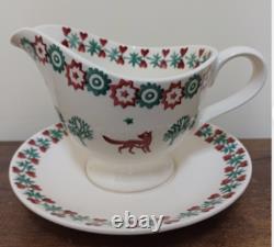 Extêmement Rare Emma Bridgewater 1er Noël JOIE BOL À SAUCE/JUG & SOUS-ASSIETTE Neuf