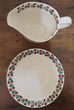Extêmement Rare Emma Bridgewater 1er Noël JOIE BOL À SAUCE/JUG & SOUS-ASSIETTE Neuf