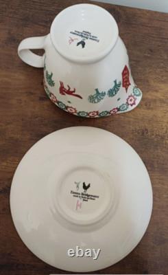 Extêmement Rare Emma Bridgewater 1er Noël JOIE BOL À SAUCE/JUG & SOUS-ASSIETTE Neuf