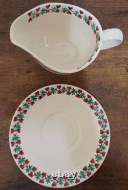Extêmement Rare Emma Bridgewater 1er Noël JOIE BOL À SAUCE/JUG & SOUS-ASSIETTE Neuf