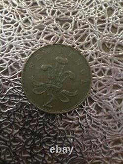 Extremely Rare 1971 2p New Pence Coin, En Bon État