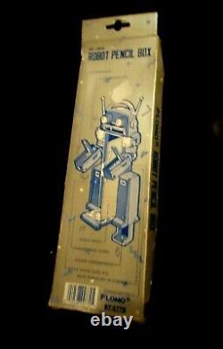 Extremely Rare Robot Pencil Box Cas New Mint A Partir Des Années 80