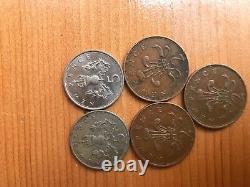 Extrêmement Rare 1968-1978 New Pence 5p £ Et 2 P Nouveau 1971-19802