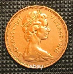 Extrêmement Rare 1971 (2 Nouvelle Pence) Reine Elizabeth II (museum/gem-quality Coin)