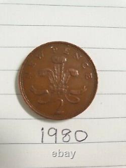 Extrêmement Rare 1980 2p New Pence Coin