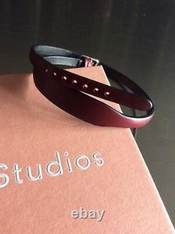 Extrêmement Rare Acne Studios Amatrix Bracelet En Cuir Double Bordeaux (marque Nouveau)