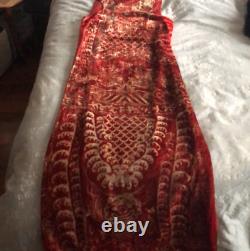 Extrêmement Rare Exquis Vivienne Tam Pleine Longueur Velours Batik Robe Taille 4 Nouveau