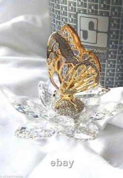 Extrêmement Rare Swarovski Gold Butterfly 7551nr100 Menthe Dans La Boîte