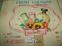 Extrêmement Rare Vintage 1980 Boîte Complète De 150 Gommes Parfumées À Cologne Fraîche