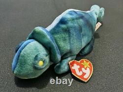 Extrêmement Rare'rainbow' Chameleon Ty Beanie Baby 1997 Avec Errors