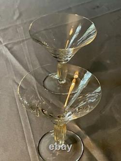 Extrêmement rare ! 2 verres à martini Villeroy & Boch New Cottage / pieds ambre